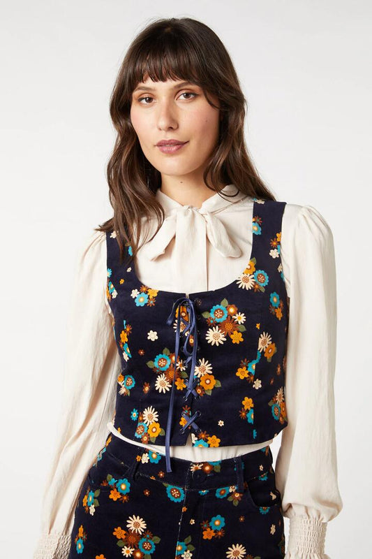 Image of Lingerie. Productname: Sally Corset Vest in Navy colour by brand - Princess Highway