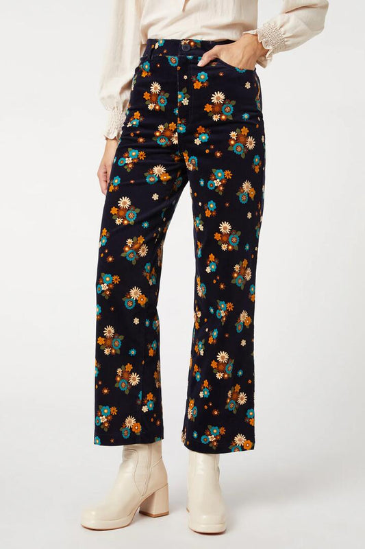 Image of a model wearing Pants. Productname: Sally Pant in Navy colour by brand - Princess Highway