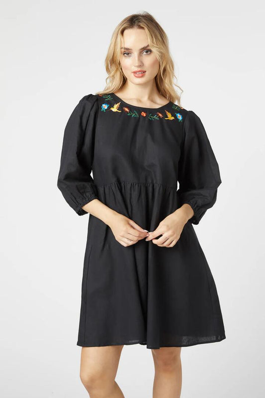 Image of a model wearing Dress. Productname: Sweet Nectar Dress in Black colour by brand - Princess Highway