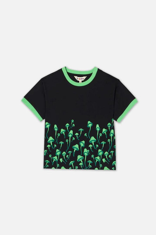 Image of a model wearing Tops. Productname: Bio Lume Kids Tee in Black colour by brand - Dangerkids