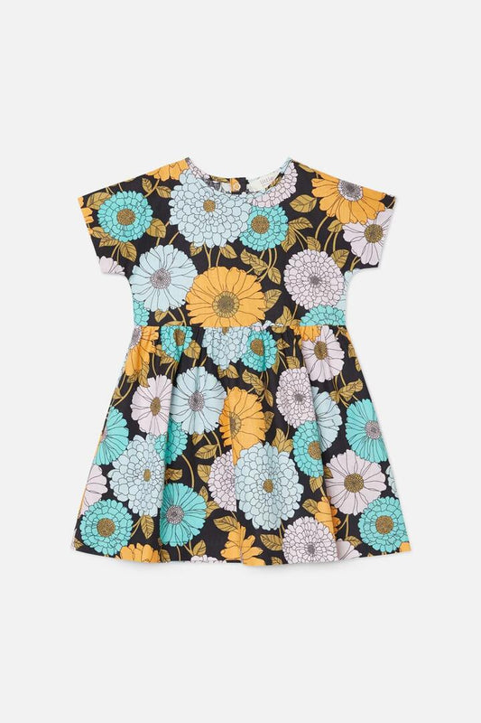 Image of a model wearing Dress. Productname: Lottie Kids Dress in Navy colour by brand - Princess Highway Kids