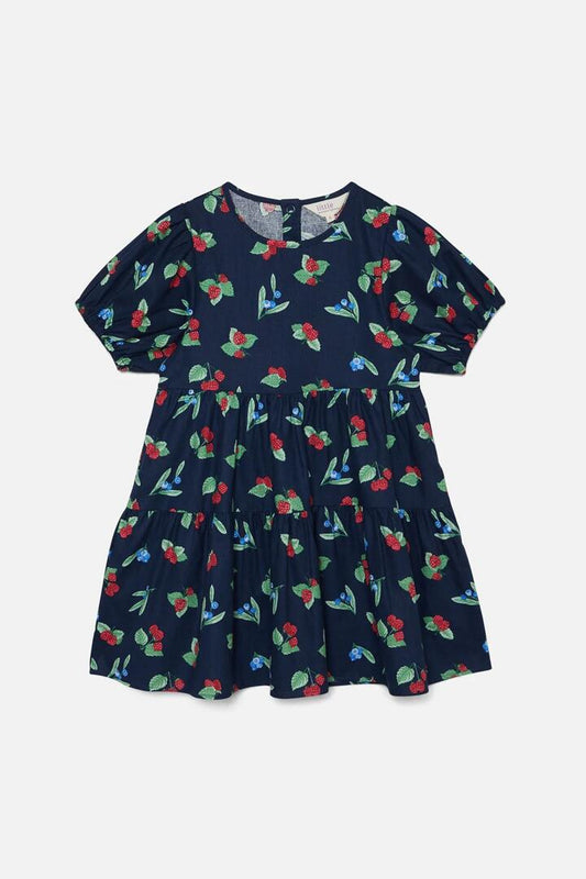 Image of a model wearing Dress. Productname: Berry Kids Dress in Navy colour by brand - Princess Highway Kids