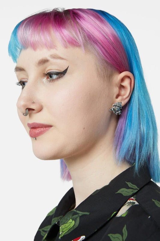 Image of Jewelry. Productname: Froggy Shroom Studs in Silver colour by brand - Black Friday