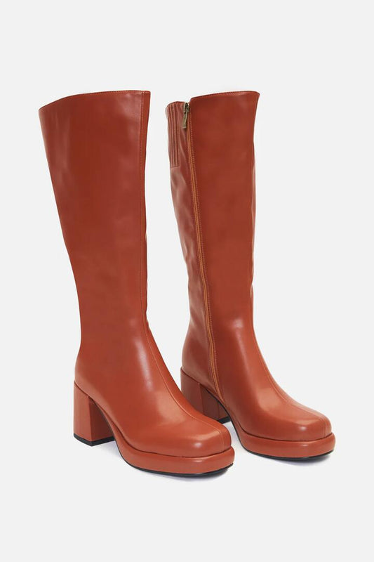 Image of Boots. Productname: Knee High Boot in Rust colour by brand - Princess Highway