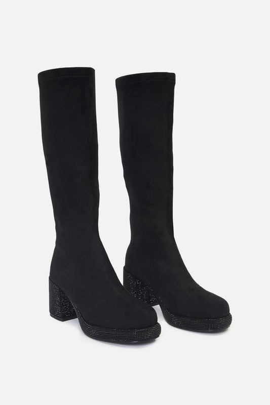 Image of Boots. Productname: Glitter Sole Knee Boot in Black colour by brand - Princess Highway