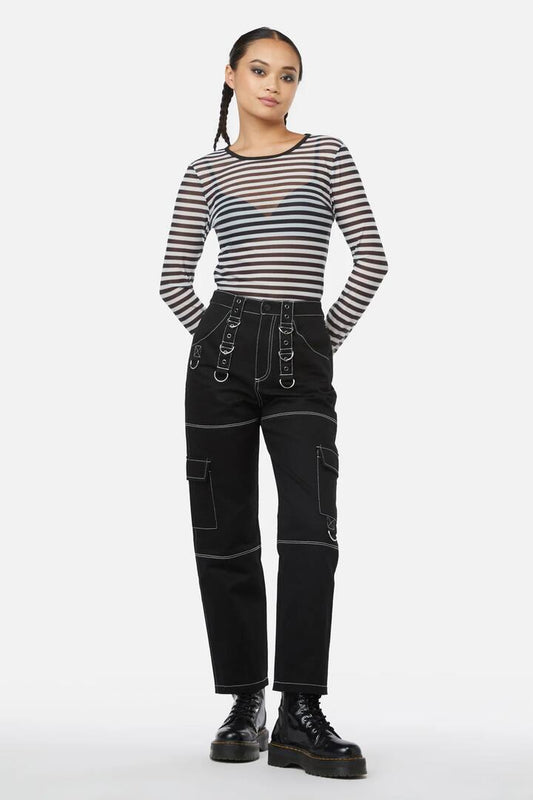 Image of a model wearing Pants. Productname: Night Cat Pant in Black colour by brand - Black Friday