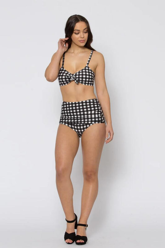 Image of Swimwear. Productname: Check This Out Bikini Bottom in Black/White colour by brand - Revival