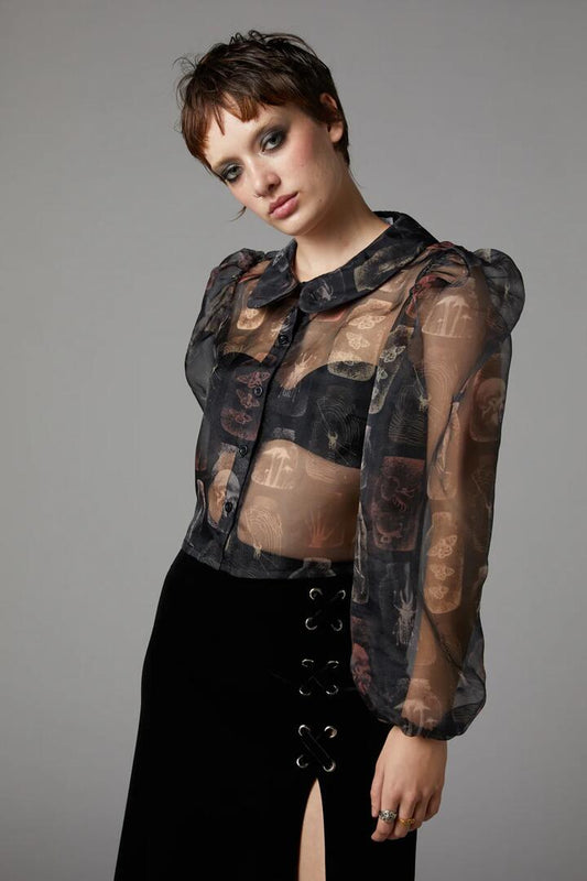Image of a model wearing Tops. Productname: Collections Blouse in Multi colour by brand - Black Friday
