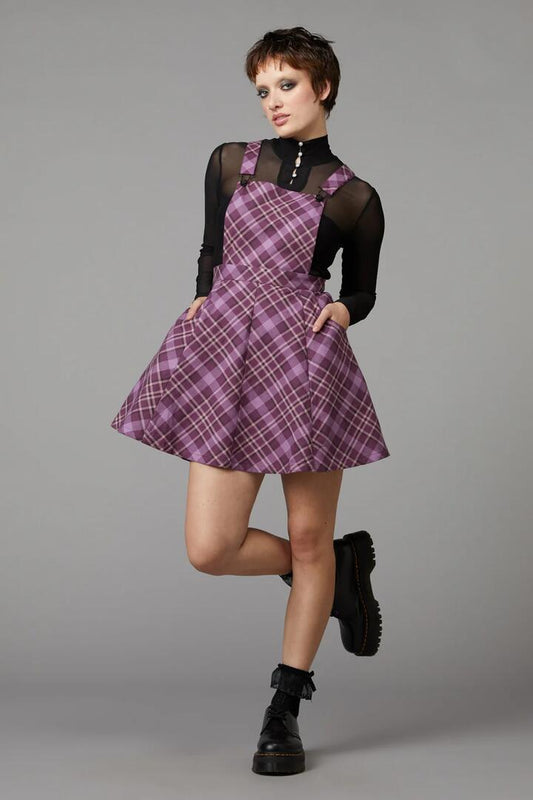 Image of a model wearing Dress. Productname: Apothecary Pinafore in Multi colour by brand - Black Friday