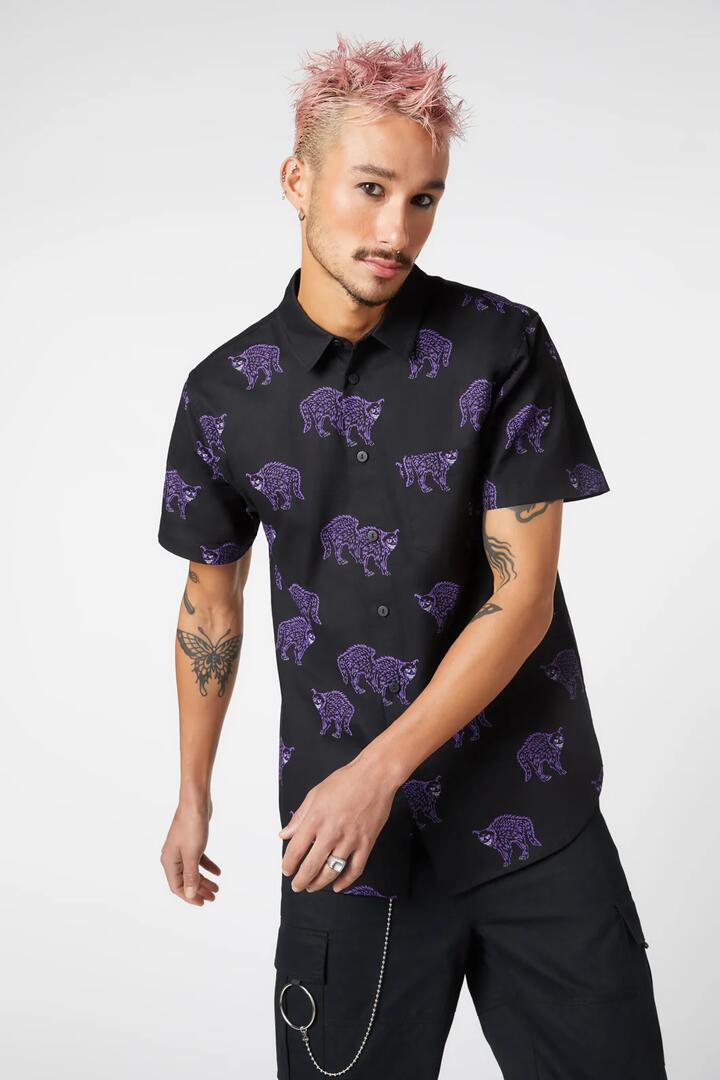 Image of Shirts. Product name - Guiding Spirit Ss Shirt in Black colour by brand - Dangerfield
