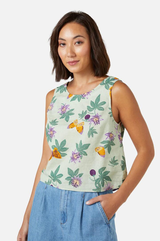 Image of a model wearing Tops. Productname: Passionfruit Top in Mint colour by brand - Princess Highway