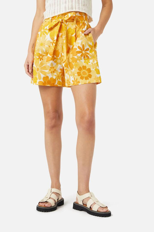 Image of a model wearing Shorts. Productname: Willow Short in Yellow colour by brand - Princess Highway