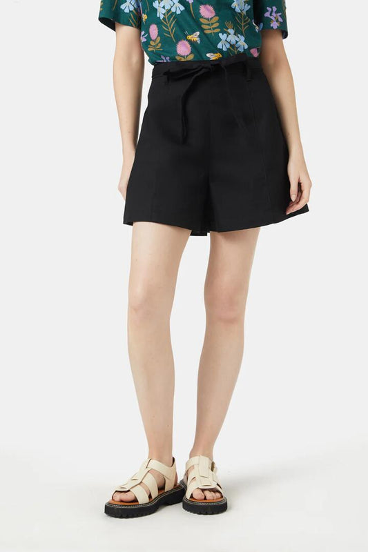 Image of a model wearing Skirts. Productname: Edwina Skort in Black colour by brand - Princess Highway