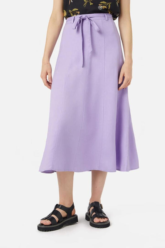 Image of a model wearing Skirts. Productname: Eleanor Skirt in Lilac colour by brand - Princess Highway