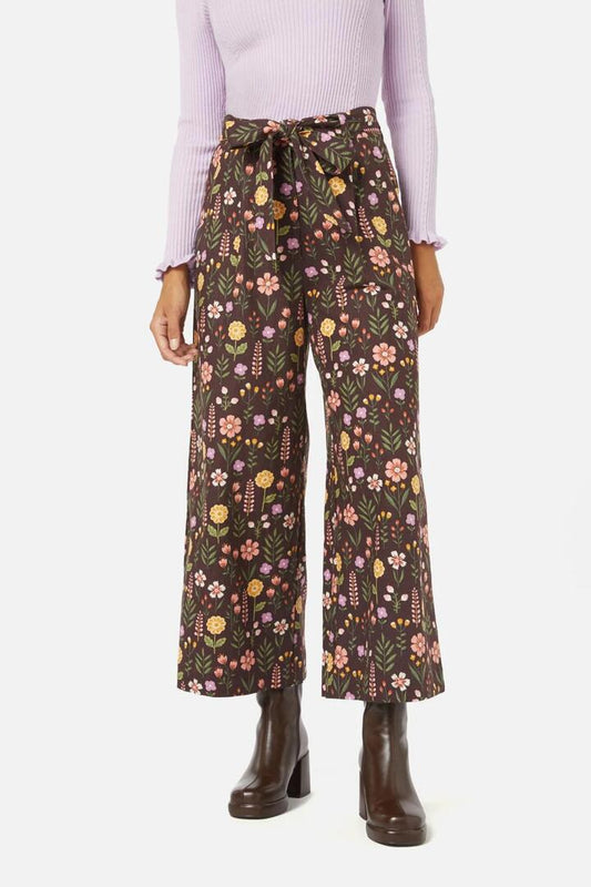 Image of a model wearing Pants. Productname: Isadora Culotte in Chocolate colour by brand - Princess Highway