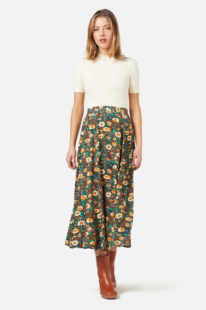 Image of a model wearing Skirts. Productname: Cynthia Skirt in Teal colour by brand - Princess Highway