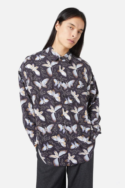 Image of a model wearing Tops. Productname: Larvae LS Shirt in Black colour by brand - Black Friday