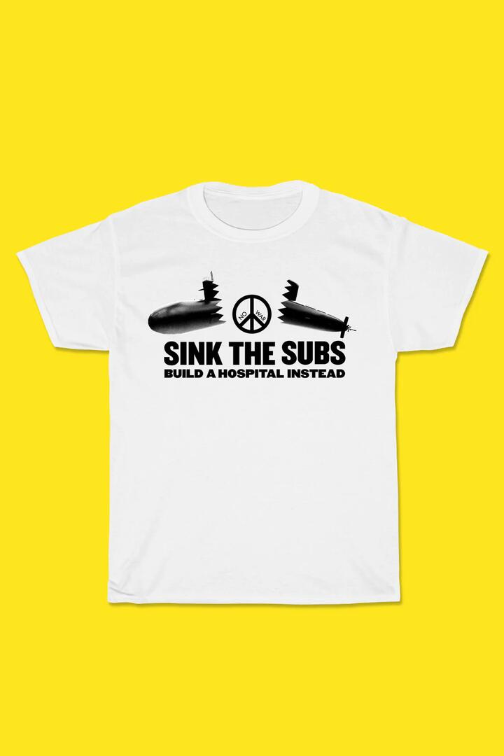 Image of a model wearing Tops. Productname: Sink The Subs in White colour by brand - Pulp Kitchen