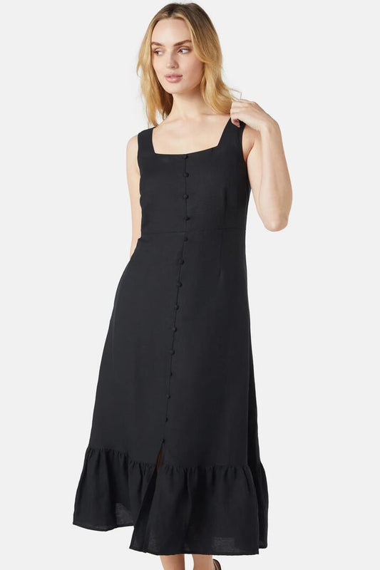 Image of a model wearing Dress. Productname: Brianna Dress in Black colour by brand - Princess Highway