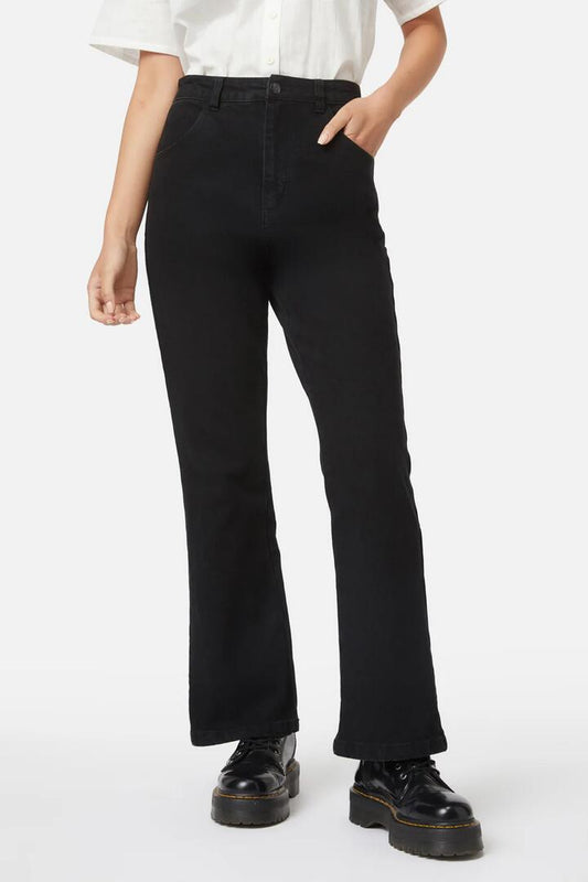 Image of a model wearing Denim. Productname: Haunted Bloom Jean in Black colour by brand - Black Friday