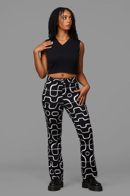 Image of a model wearing Denim. Productname: Soundwave Jean in Black colour by brand - Black Friday