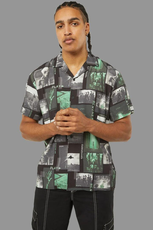 Image of a model wearing Tops. Productname: Jeopardy SS Shirt in Multi colour by brand - Black Friday