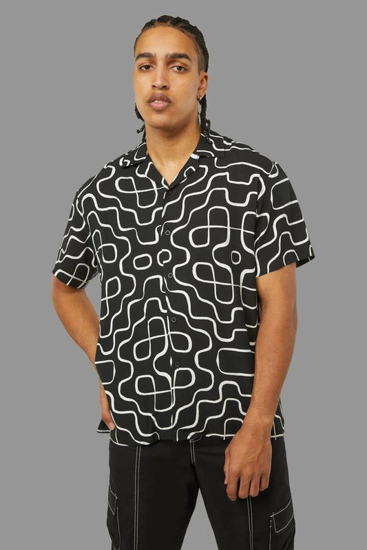 Image of a model wearing Tops. Productname: Soundwave SS Shirt in Black colour by brand - Black Friday