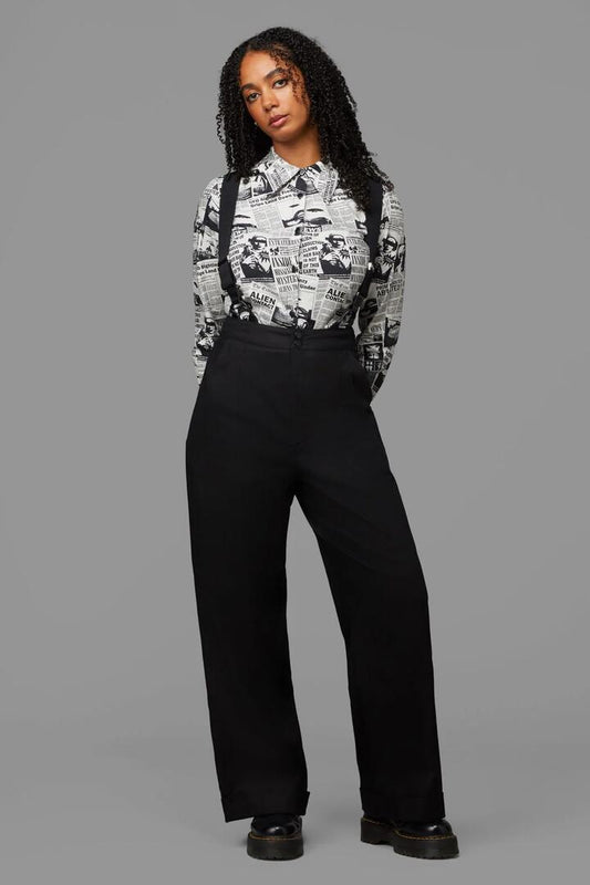 Image of a model wearing Pants. Productname: Shooting Star Pant in Black colour by brand - Black Friday