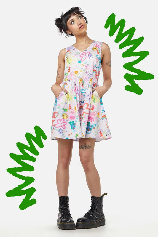 Image of a model wearing Dress. Productname: Zero Concentration Mini Dress in Pink colour by brand - Dangerfield