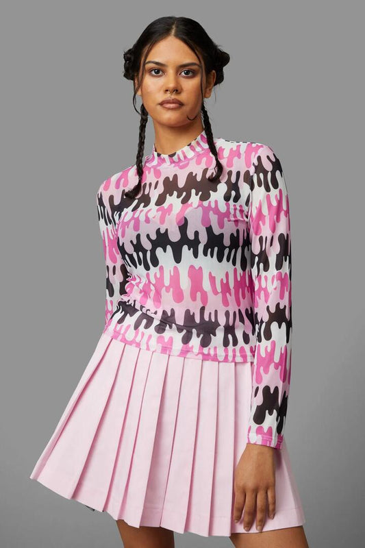 Image of a model wearing Tops. Productname: Drip Drip Top in Pink colour by brand - Black Friday