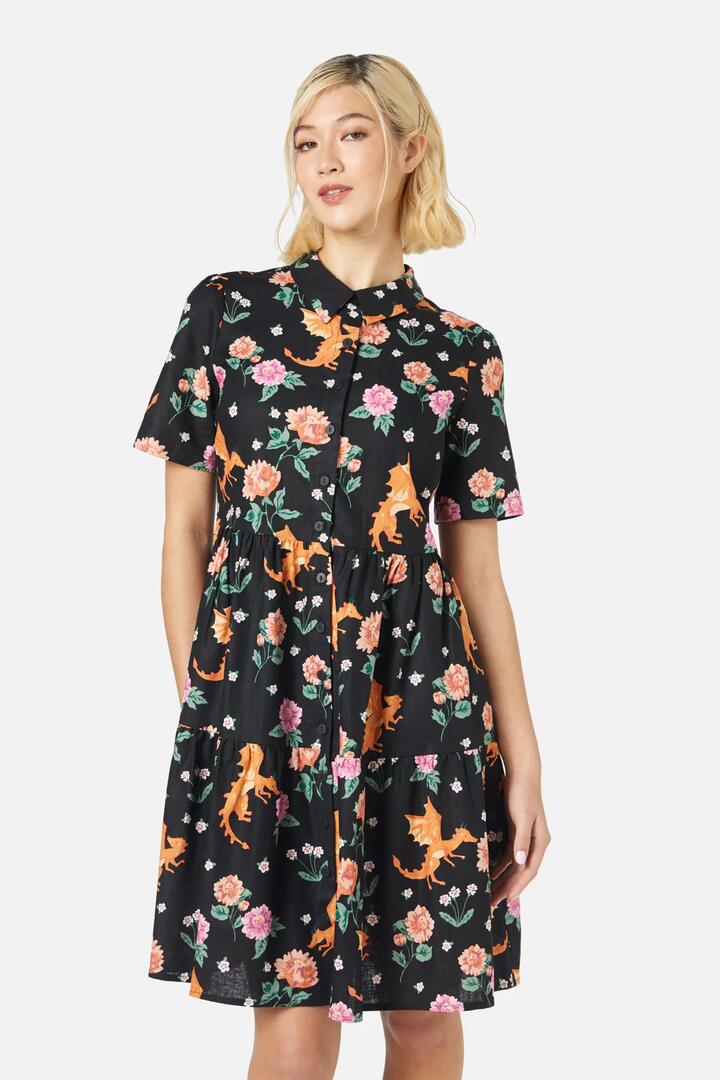Image of Dresses. Productname: Dragon Shirt Dress in Black colour by brand - Princess Highway
