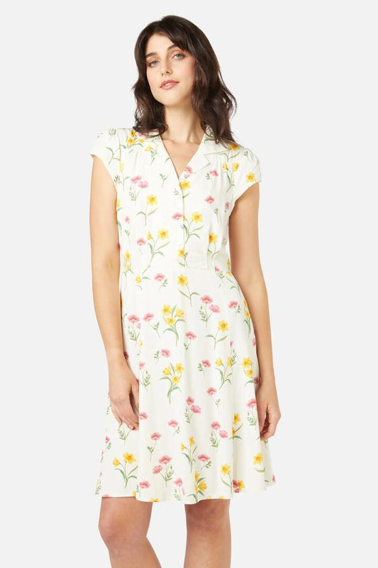 Image of a model wearing Dress. Productname: Jacinta Mini Dress in Green colour by brand - Princess Highway