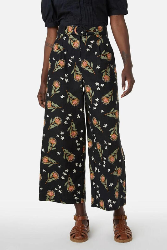 Image of a model wearing Pants. Productname: Protea Pant in Black colour by brand - Princess Highway