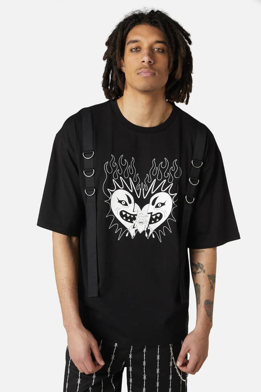 Image of Jewelry. Productname: The End D-Ring Tee in Black colour by brand - Dangerfield