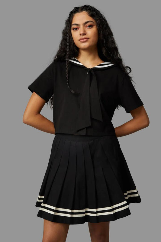 Image of a model wearing Tops. Productname: Spaced Out Top in Black colour by brand - Black Friday