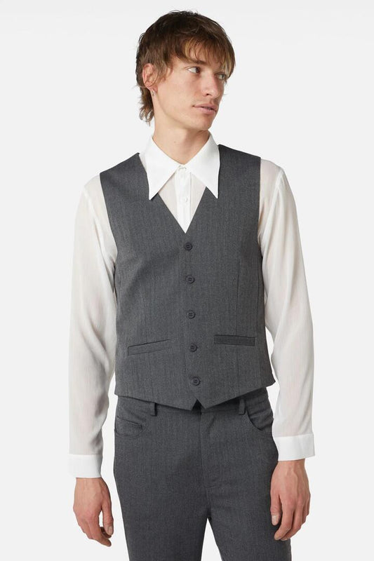 Image of a model wearing Tops. Productname: Atomic Vest in Black colour by brand - Dangerfield