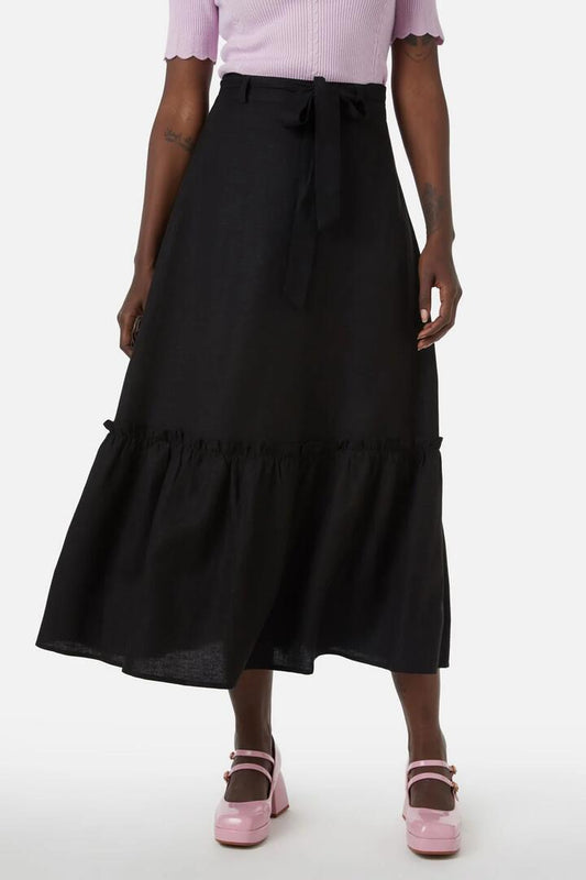 Image of a model wearing Skirts. Productname: Addison Skirt in Black colour by brand - Princess Highway