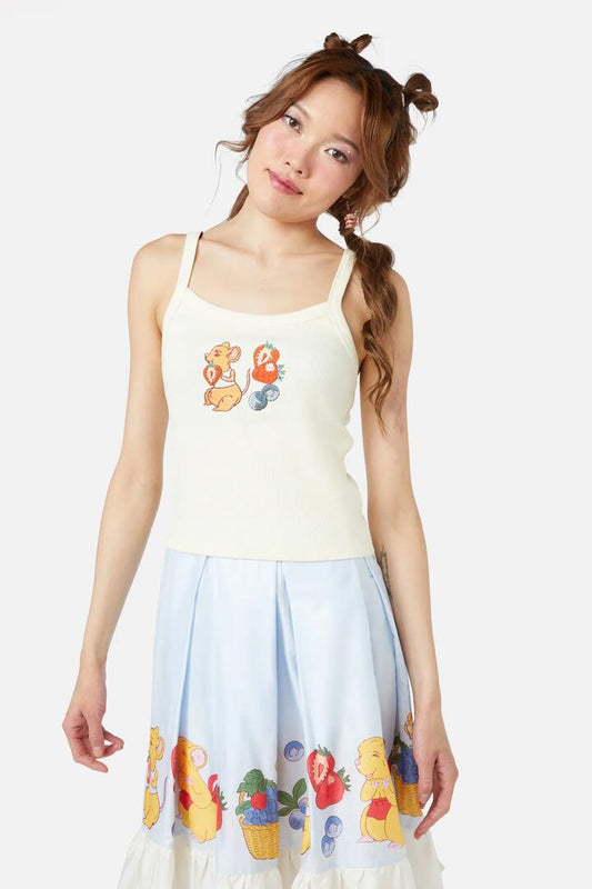 Image of a model wearing Tops. Productname: Hamper Tank in White colour by brand - Dangerfield
