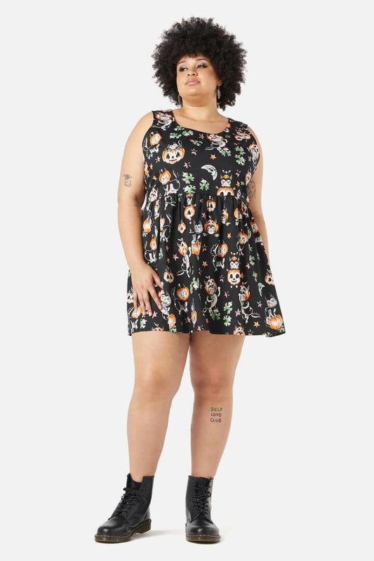 Image of Dresses. Productname: Curve Pumpkin Patch Kitty Dress in Black colour by brand - Black Friday