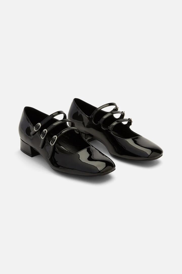 Image of Flats. Productname: Black Strappy Mary Jane in Black colour by brand - Princess Highway