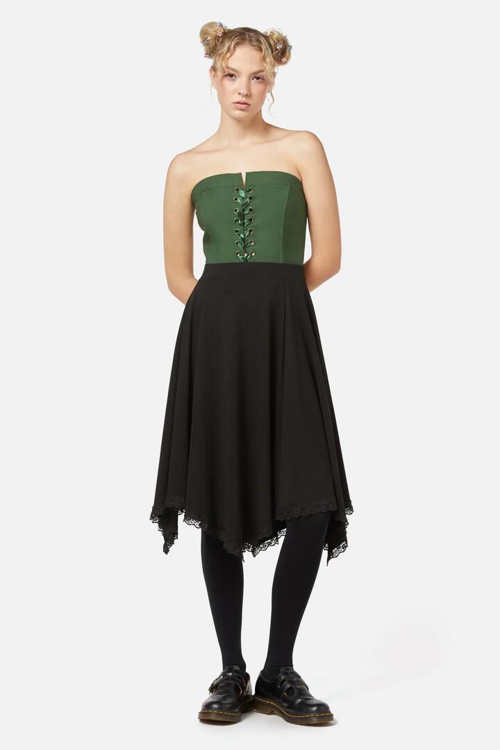 Image of a model wearing Skirts. Productname: Fern Skirt in Black colour by brand - Black Friday