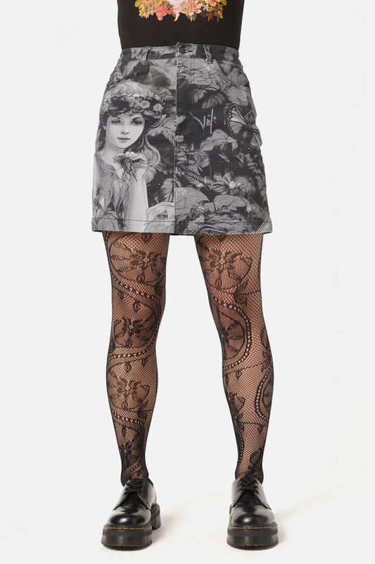 Image of a model wearing Skirts. Productname: Nymph Skirt in Black colour by brand - Black Friday