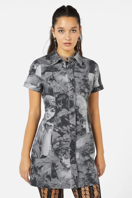 Image of a model wearing Dress. Productname: Nymph Dress in Black colour by brand - Black Friday