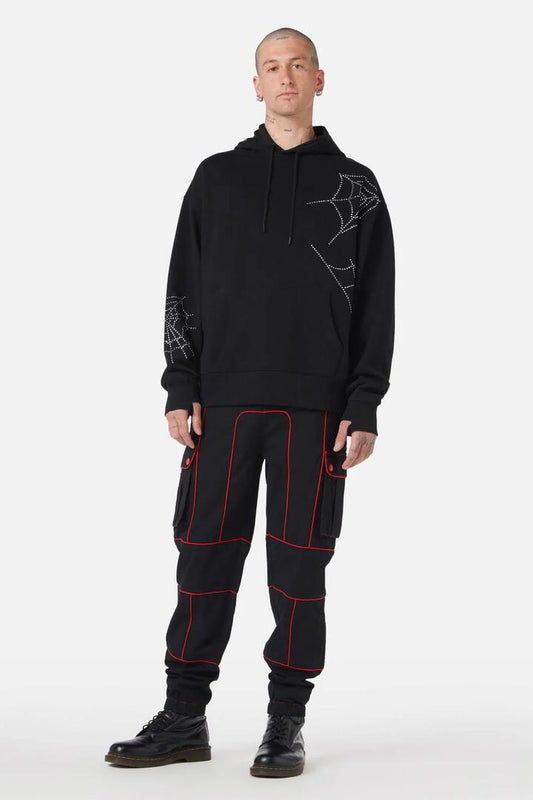 Image of a model wearing Outerwear. Productname: Elm Diamante Hoodie in Black colour by brand - Black Friday
