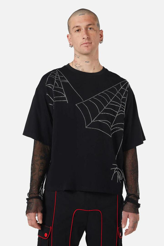 Image of a model wearing Tops. Productname: Elm Layered Top in Black colour by brand - Black Friday