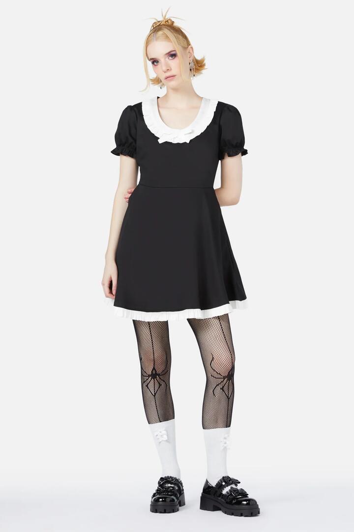 Image of a model wearing Dress. Productname: Coffin Dress in Black colour by brand - Black Friday