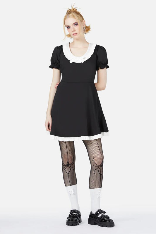 Image of a model wearing Dress. Productname: Coffin Dress in Black colour by brand - Black Friday