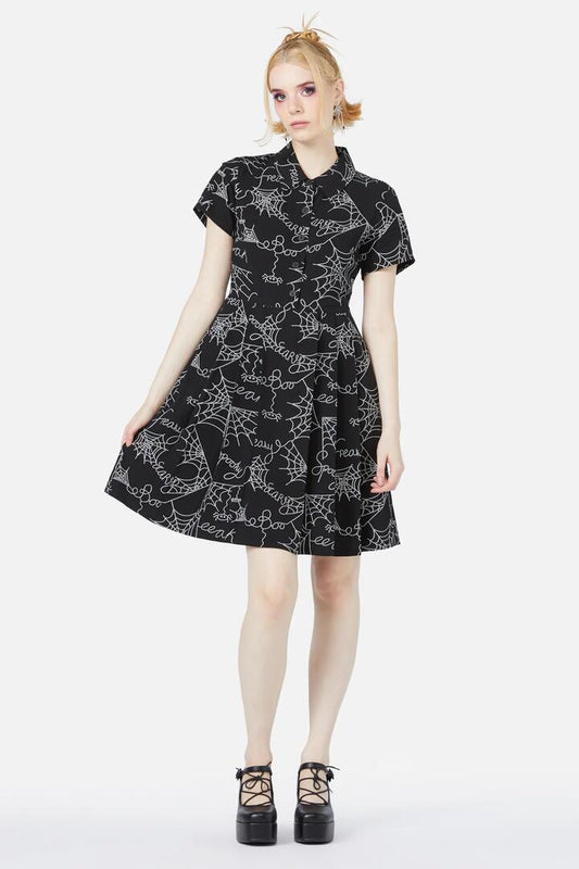 Image of a model wearing Dress. Productname: Entangled Printed Dress in Black colour by brand - Black Friday