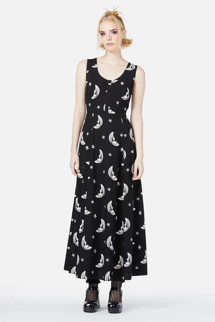 Image of a model wearing Dress. Productname: Solar Flare Dress in Black colour by brand - Black Friday