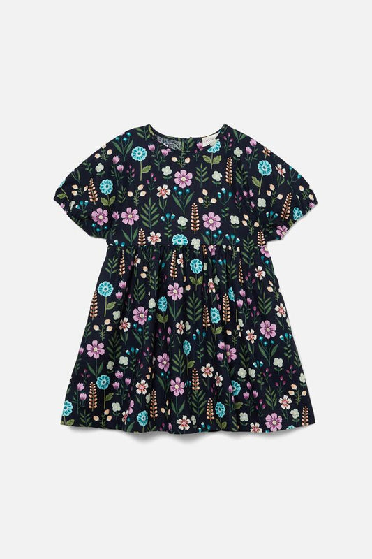 Image of a model wearing Dress. Productname: Isadora Kids Dress in Navy colour by brand - Princess Highway Kids
